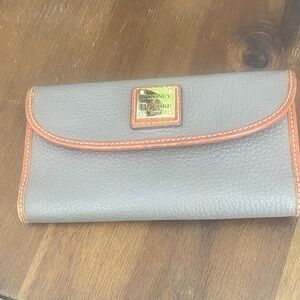 Dooney & Bourke Gray and Brown Leather Wallet